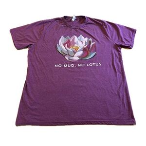 No Mud, No Lotus Women’s Purple T-Shirt Plus Size 2X Rustic United Mindfulness